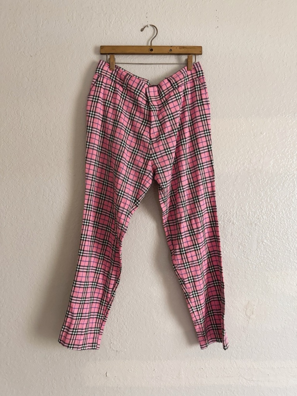 Y2K Burberry London Pink Nova Check Straight Leg Pants